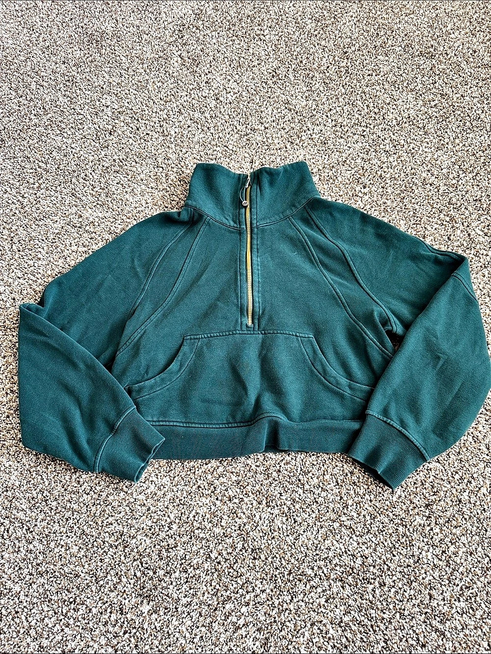 lululemon Scuba Oversized 1/2 Zip Hoodie Green Size Small
